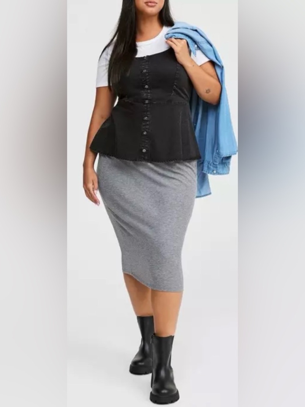 Torrid Gray Pencil Skirt